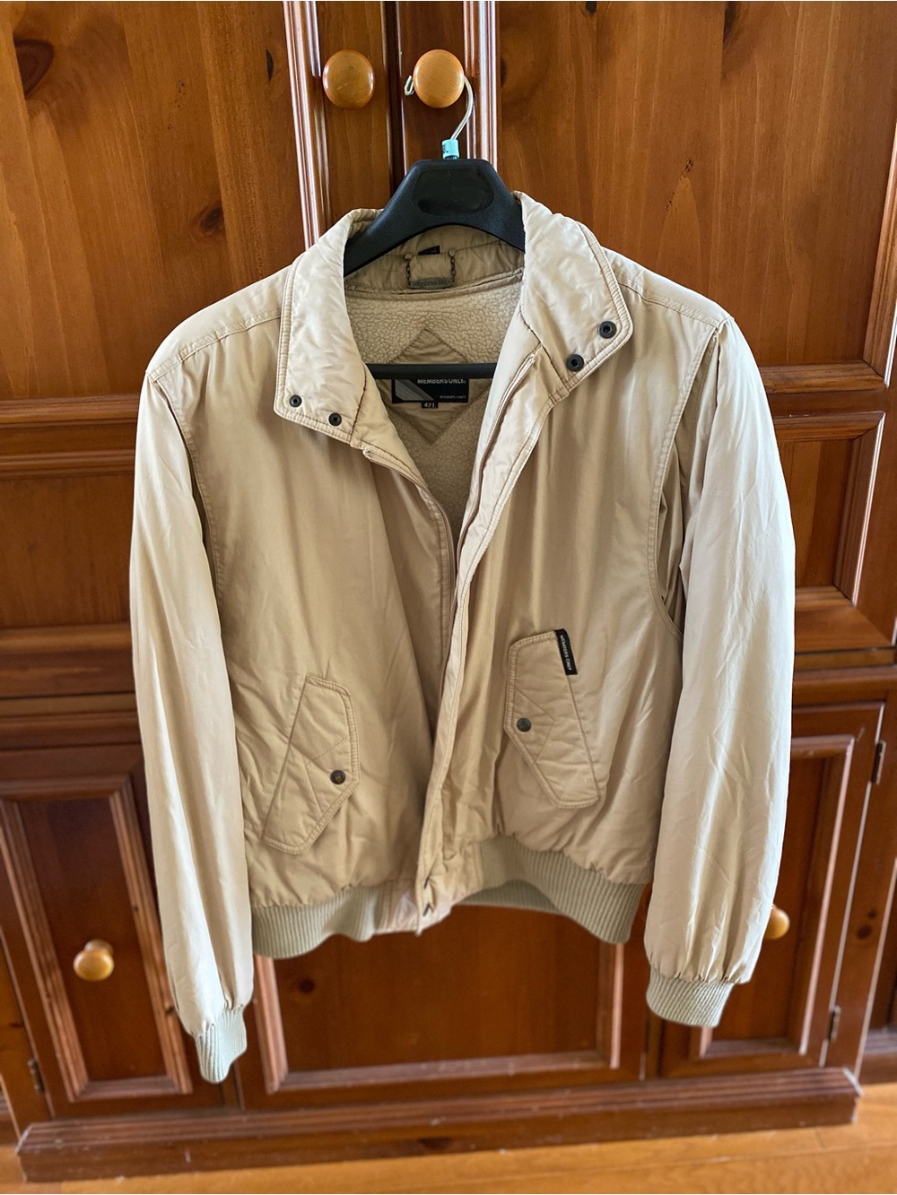 Members Only Beige Bomber Jacket